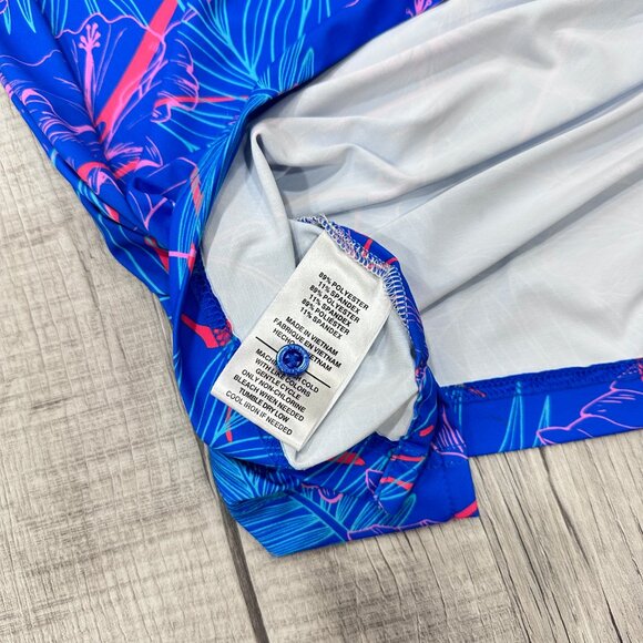 Birdie Bound Polo Shirt Mens Large Blue Short Sleeve Floral Golf Casual - Picture 7 of 9